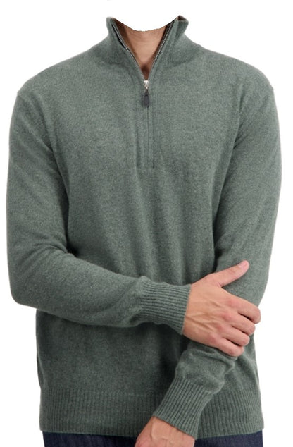 Balldiri Premium Kaschmir Herren Langarm Pullover Troyer 2-fädig