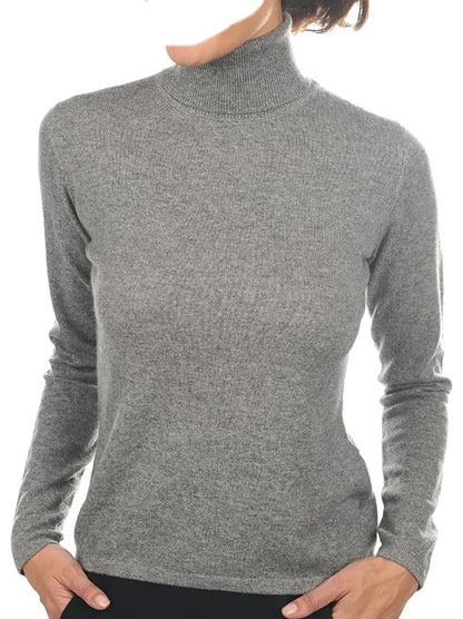 Balldiri 100% Kaschmir Damen Langarm Pullover Rollkragen o. Bündchen 2-fädig