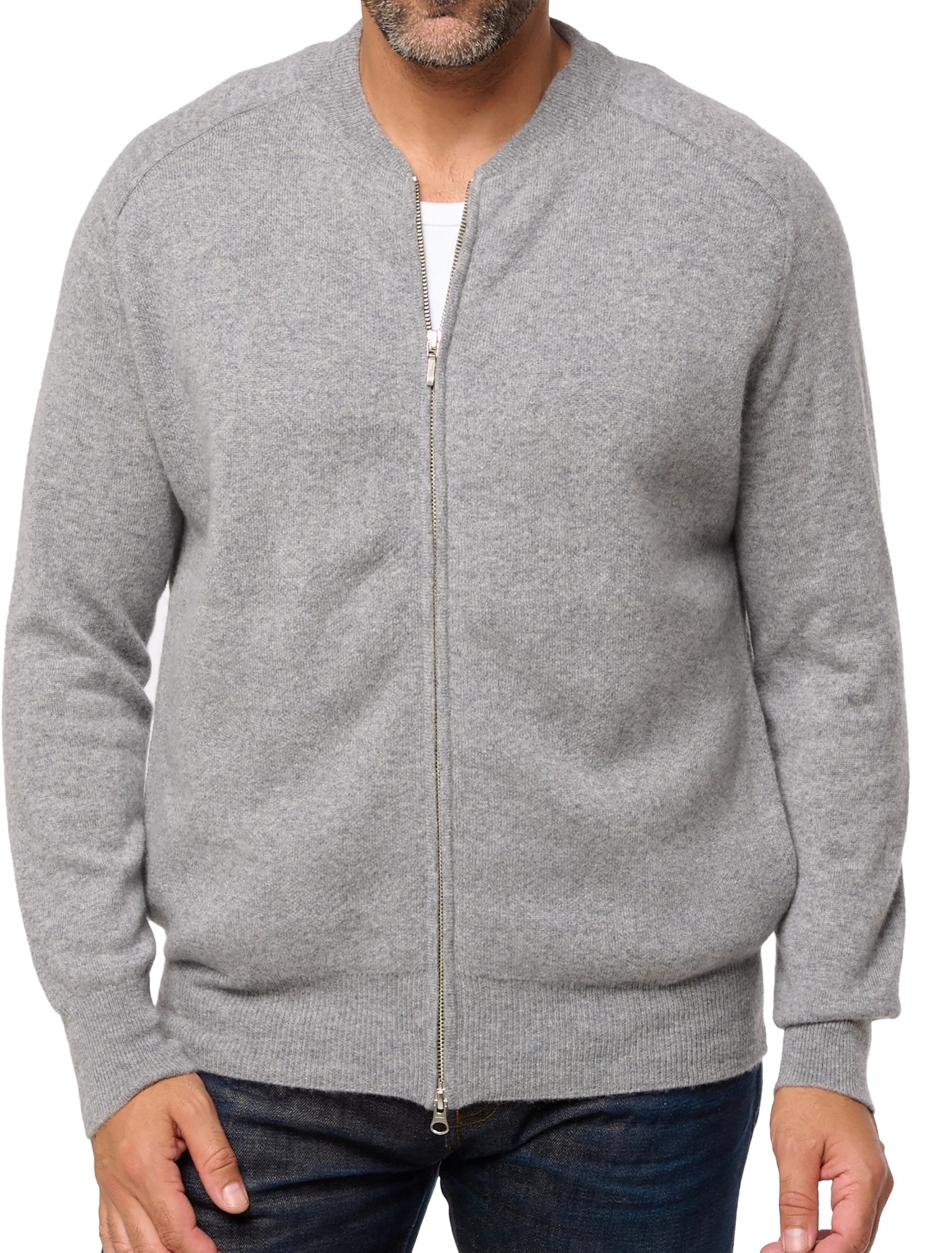 Balldiri 100% Kaschmir Herren Langarm Strickjacke ohne Kragen 4-fädig - Balldiri & Windhound