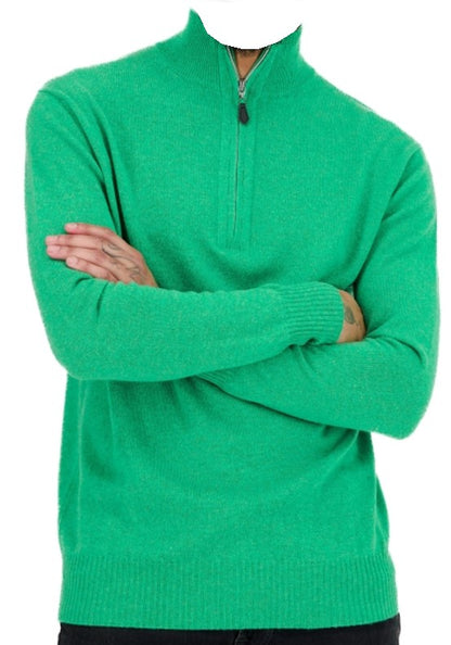 Balldiri Premium Kaschmir Herren Langarm Pullover Troyer 2-fädig