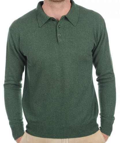 Balldiri 100% Kaschmir Herren Langarm Polo mit Kragen 2-fädig - Balldiri & Windhound