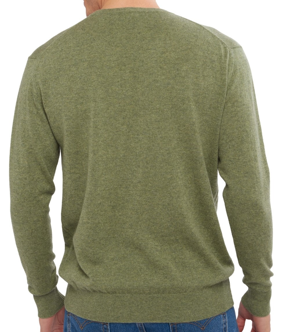 Balldiri 100% Kaschmir Herren Pullover Rundhals 2-fädig