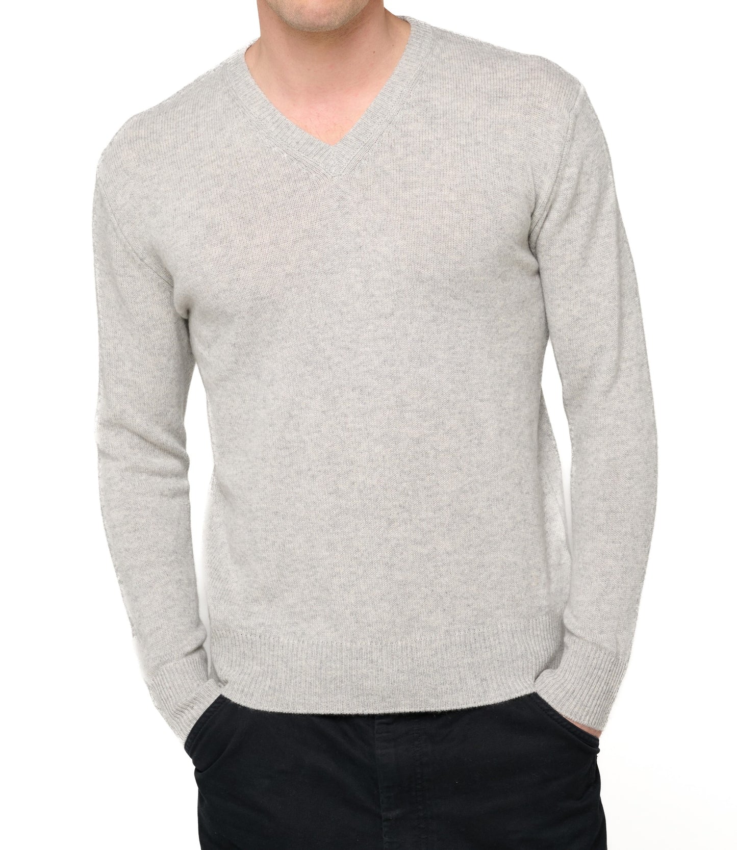 Balldiri 100% Kaschmir Herren V-Pullover 4-fädig