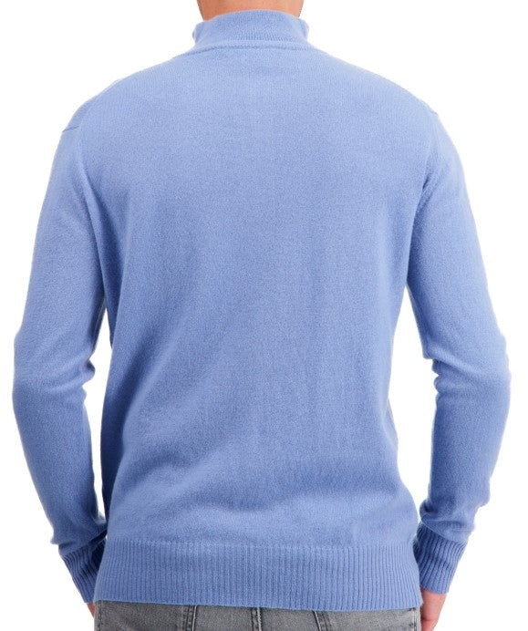 Balldiri Premium Kaschmir Herren Langarm Pullover Troyer 2-fädig