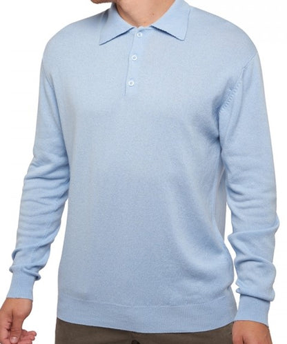 Balldiri 100% Kaschmir Herren Langarm Polo mit Kragen 2-fädig - Balldiri & Windhound