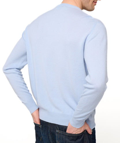 Balldiri 100% Kaschmir Herren Pullover Rundhals 2-fädig