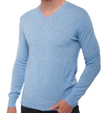 Balldiri Premium Kaschmir Herren Langarm Pullover mit V-Ausschnitt 2-fädig