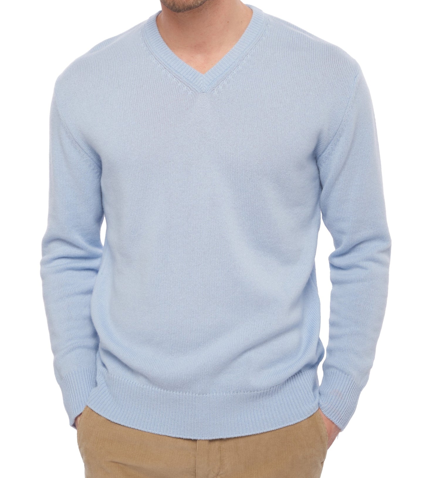 Balldiri 100% Kaschmir Herren V-Pullover 4-fädig