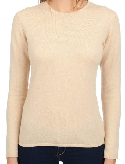 Balldiri Premium Kaschmir Damen Langarm Pullover Rundhalsausschnitt 2-fädig