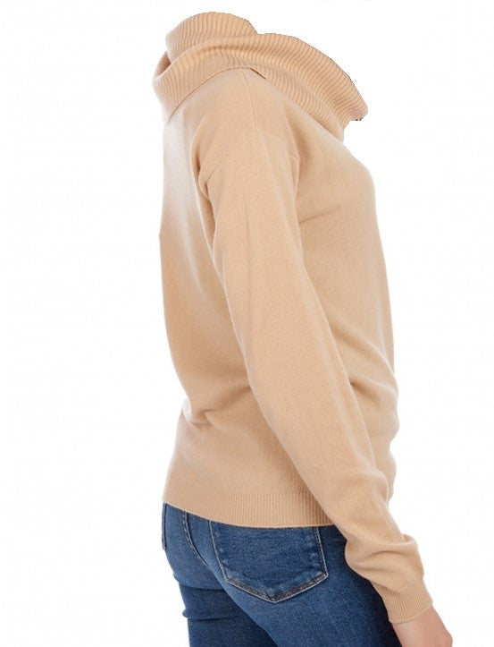 Balldiri Premium Kaschmir Damen Langarm Pullover mit großen Rollkragen 2-fädig