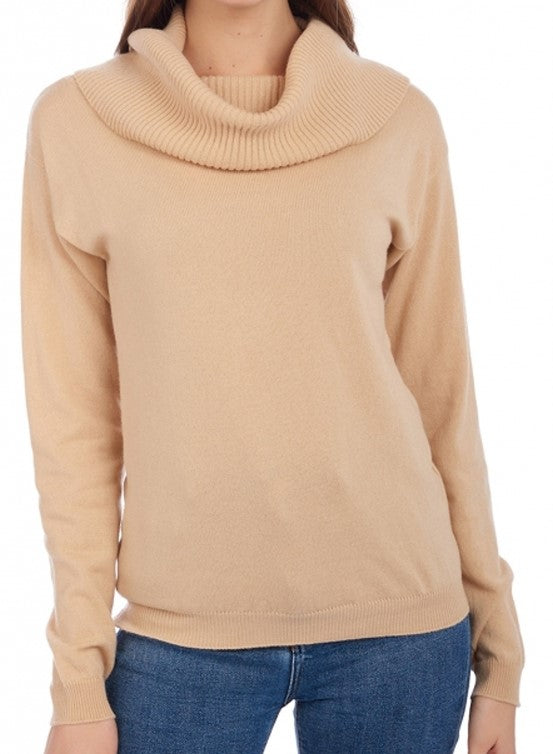 Balldiri Premium Kaschmir Damen Langarm Pullover mit großen Rollkragen 2-fädig