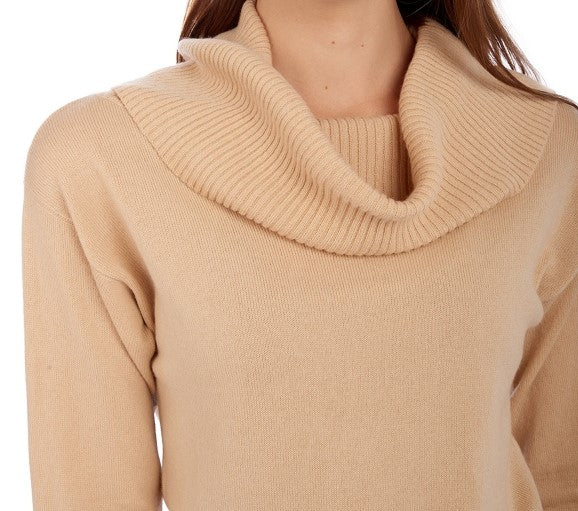 Balldiri Premium Kaschmir Damen Langarm Pullover mit großen Rollkragen 2-fädig