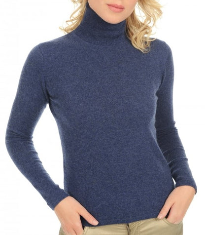 Balldiri 100% Kaschmir Damen Langarm Pullover Rollkragen o. Bündchen 2-fädig