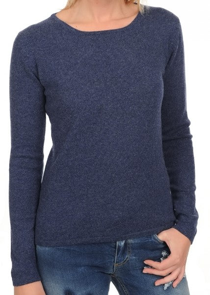 Balldiri Premium Kaschmir Damen Langarm Pullover U-Boot-Ausschnitt 2-fädig