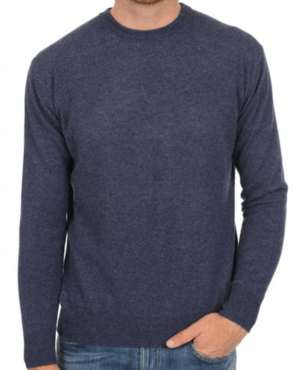 Balldiri 100% Kaschmir Herren Pullover Rundhals 2-fädig