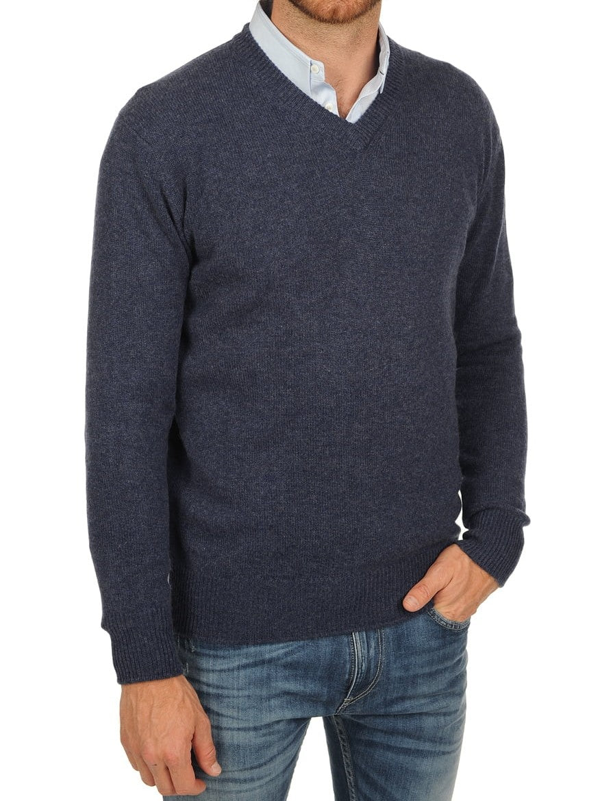 Balldiri 100% Kaschmir Herren V-Pullover 4-fädig