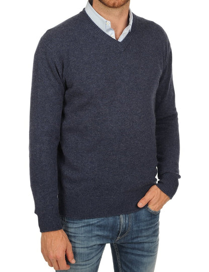 Balldiri 100% Kaschmir Herren V-Pullover 4-fädig