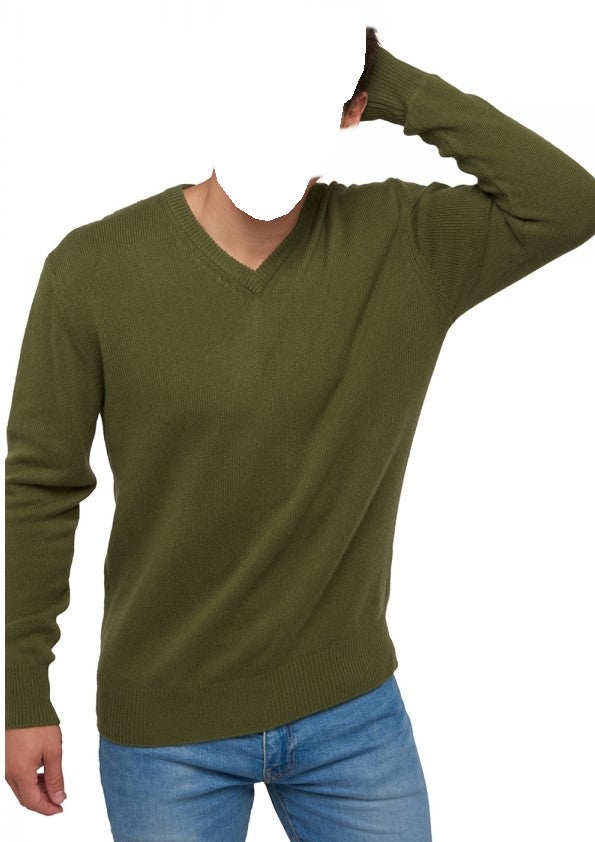 Balldiri Premium Kaschmir Herren Langarm Pullover V-Ausschnitt 4-fädig Teil 2/2