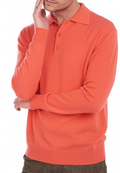 Balldiri 100% Kaschmir Herren Langarm Polo mit Kragen 2-fädig - Balldiri & Windhound