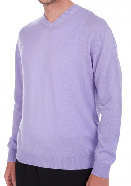 Balldiri 100% Kaschmir Herren Pullover V-Ausschnitt 2-fädig