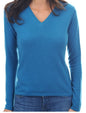 Balldiri 100% Kaschmir Damen V-Pullover 2-fädig