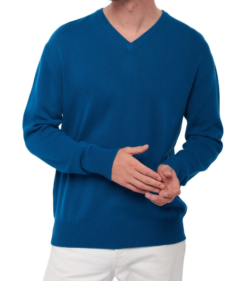 Balldiri 100% Kaschmir Herren V-Pullover 4-fädig