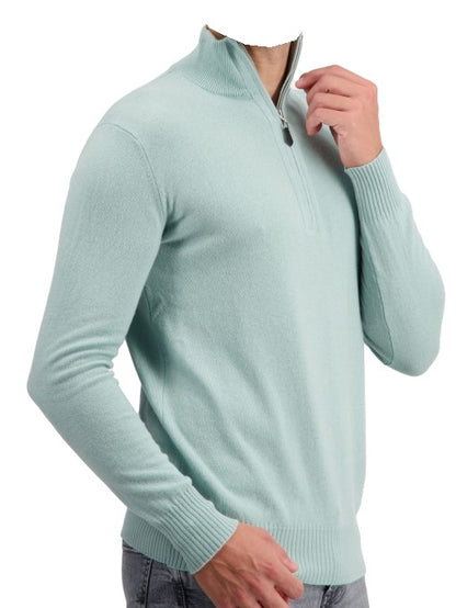 Balldiri Premium Kaschmir Herren Langarm Pullover Troyer 2-fädig