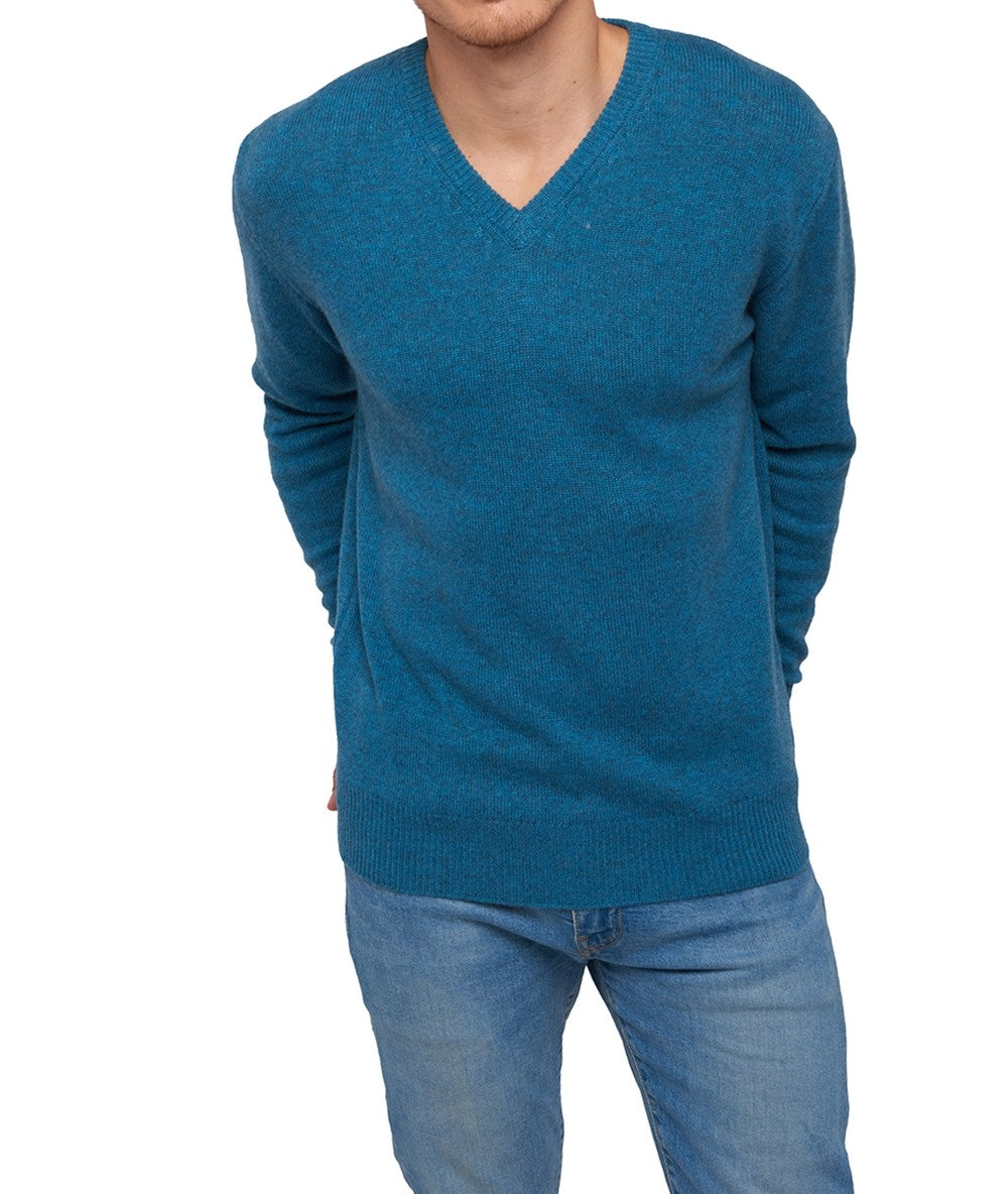 Balldiri 100% Kaschmir Herren V-Pullover 4-fädig