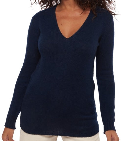 Balldiri Premium Kaschmir Damen Langarm Pullover V-Ausschnitt 6-fädig