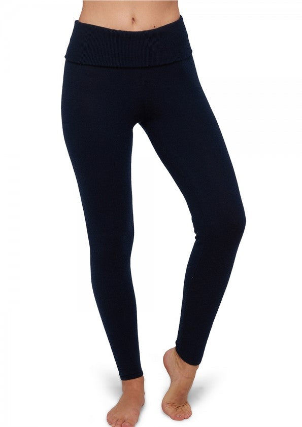 Balldiri Premium Kaschmir Damen Leggins mit Breiten Bund 2-fädig