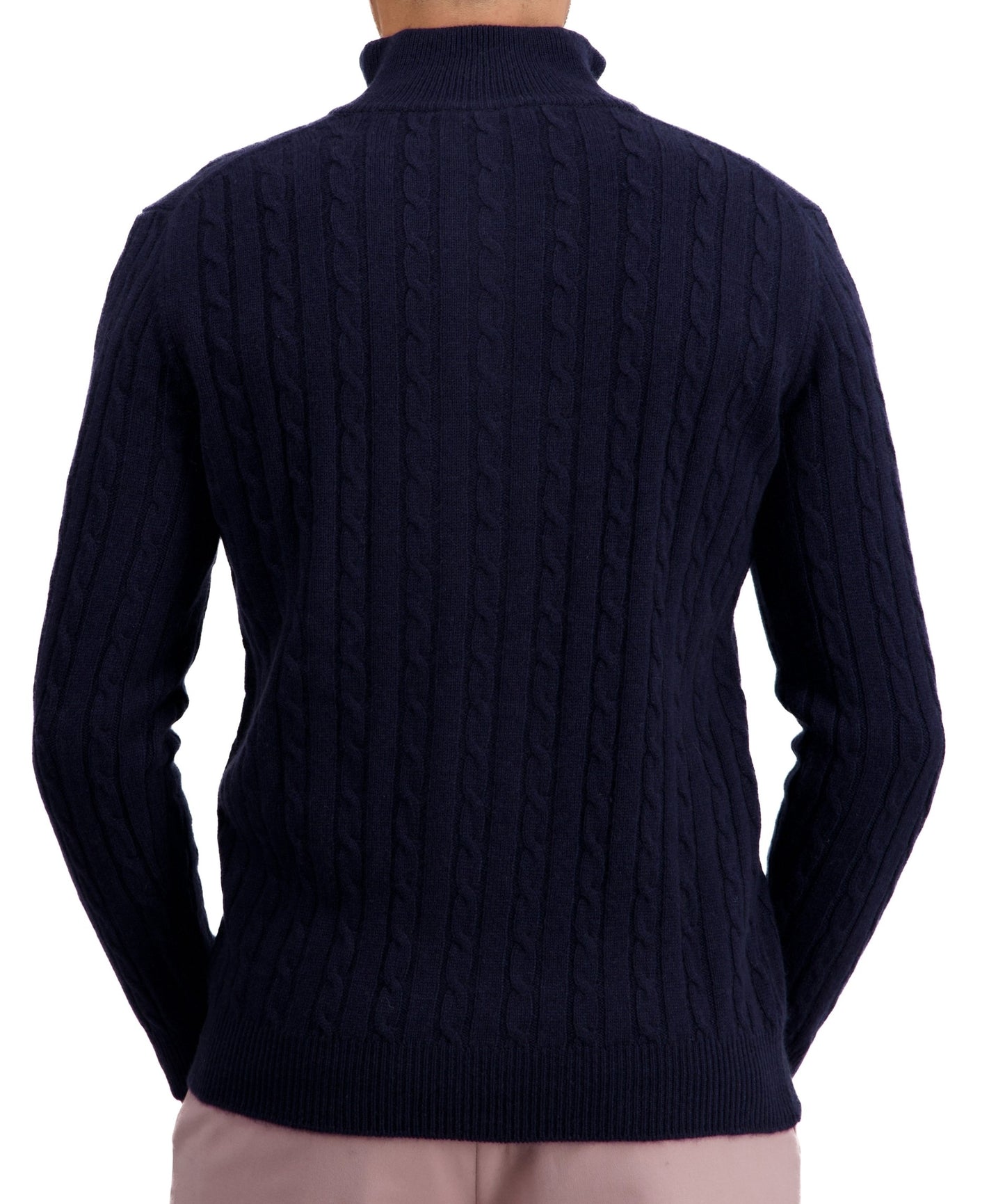 Balldiri 100% Kaschmir Herren Langarm Troyer Zopfmuster 4-fädig - Balldiri & Windhound