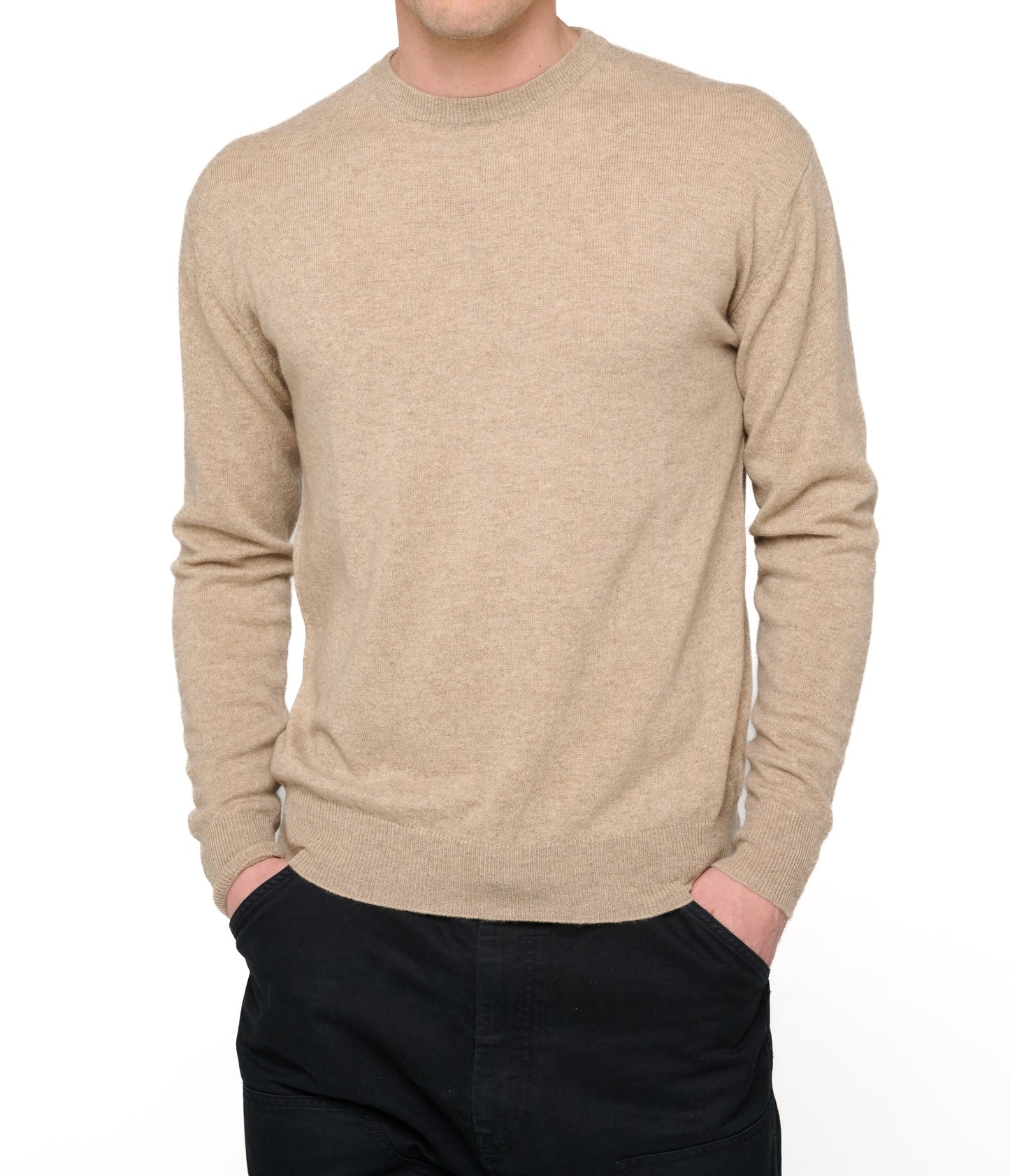 Balldiri 100% Kaschmir Herren Pullover Rundhals 2-fädig