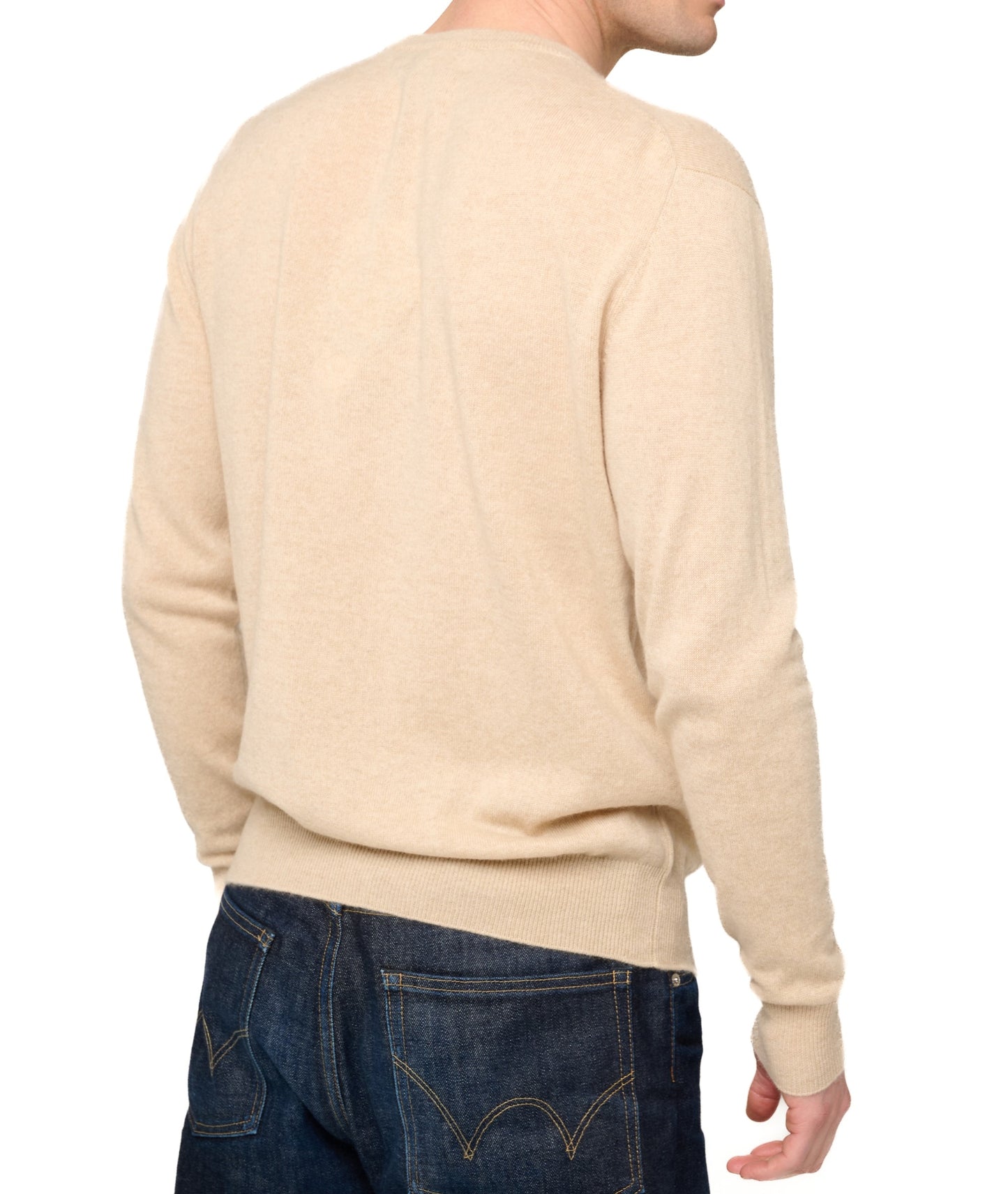 Balldiri 100% Kaschmir Herren Pullover Rundhals 2-fädig