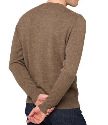 Balldiri 100% Kaschmir Herren Pullover Rundhals 2-fädig