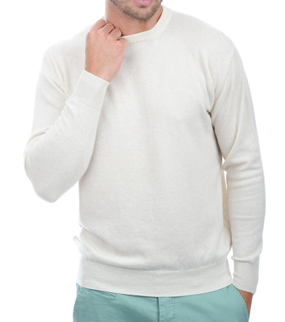 Balldiri 100% Kaschmir Herren Pullover Rundhals 2-fädig