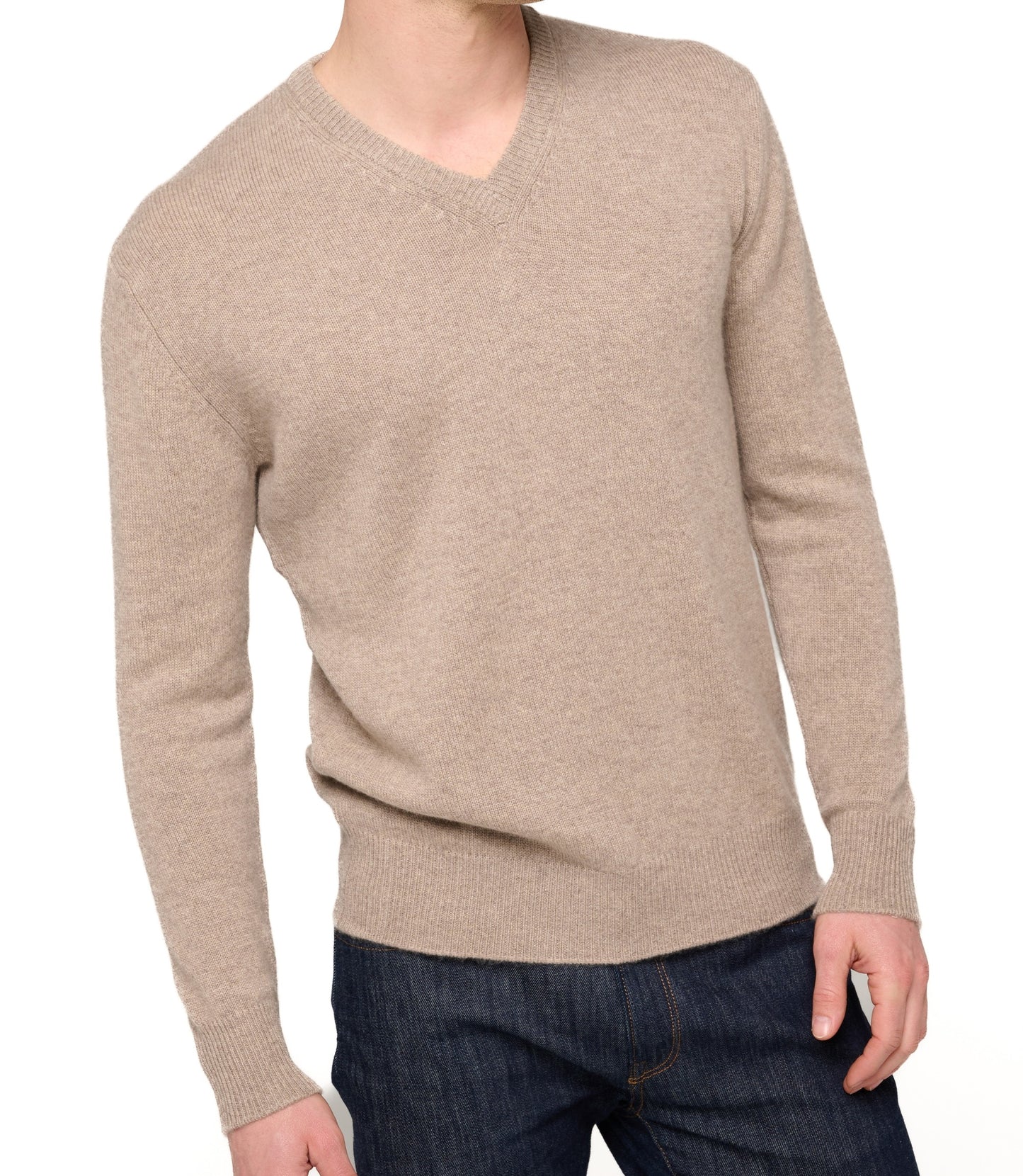 Balldiri 100% Kaschmir Herren V-Pullover 4-fädig