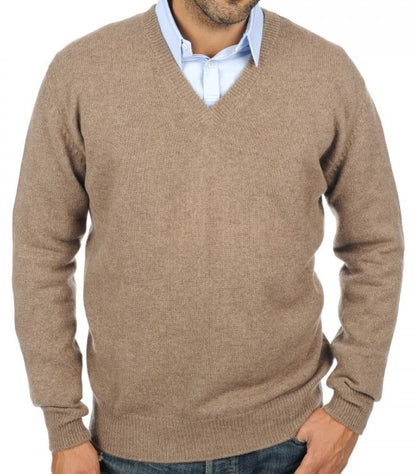 Balldiri 100% Kaschmir Herren V-Pullover 4-fädig