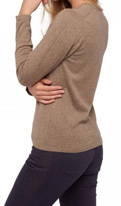 Balldiri 100% Kaschmir Damen V-Pullover 2-fädig