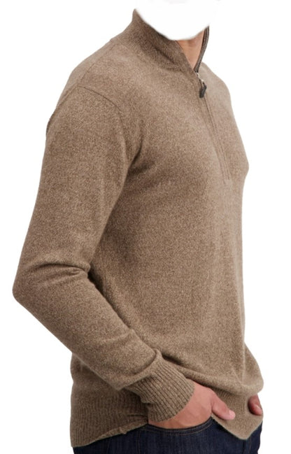 Balldiri Premium Kaschmir Herren Langarm Pullover Troyer 2-fädig