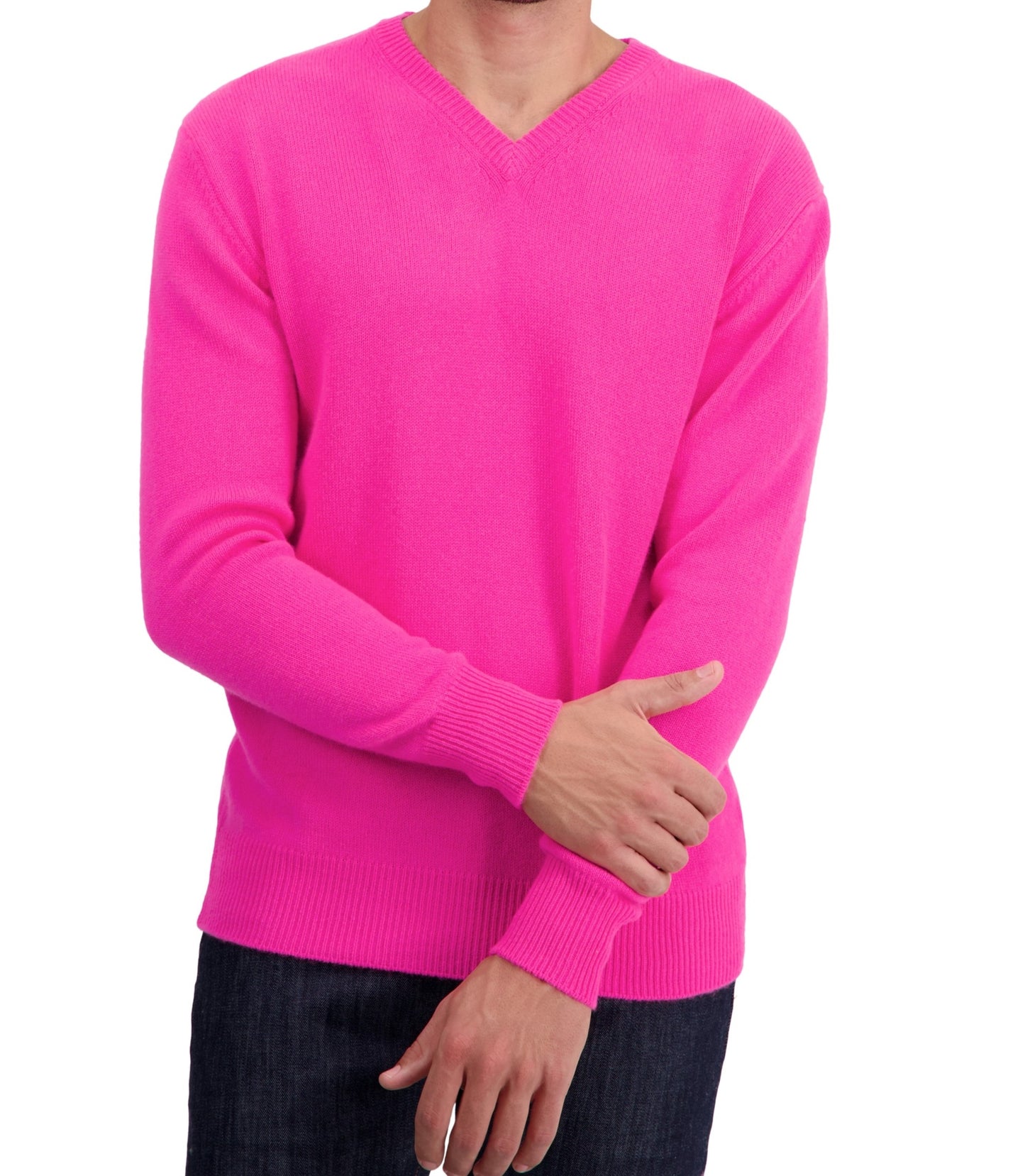 Balldiri 100% Kaschmir Herren V-Pullover 4-fädig