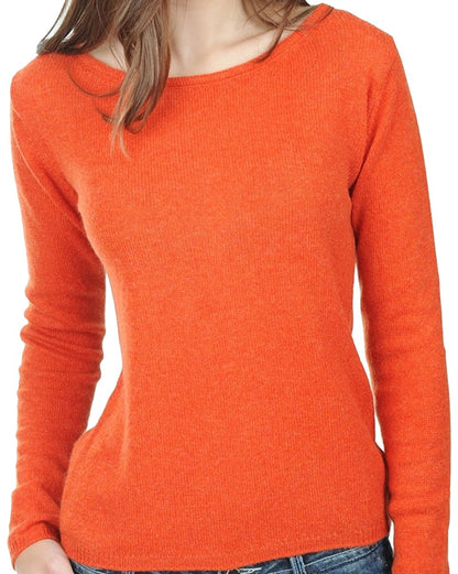 Balldiri Premium Kaschmir Damen Pullover Breiten Rundhals 2-fädig