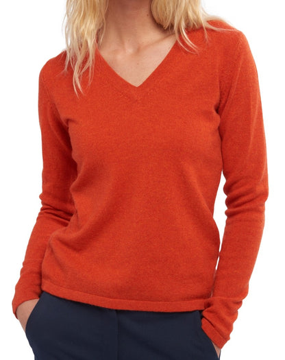 Balldiri 100% Kaschmir Damen V-Pullover 2-fädig