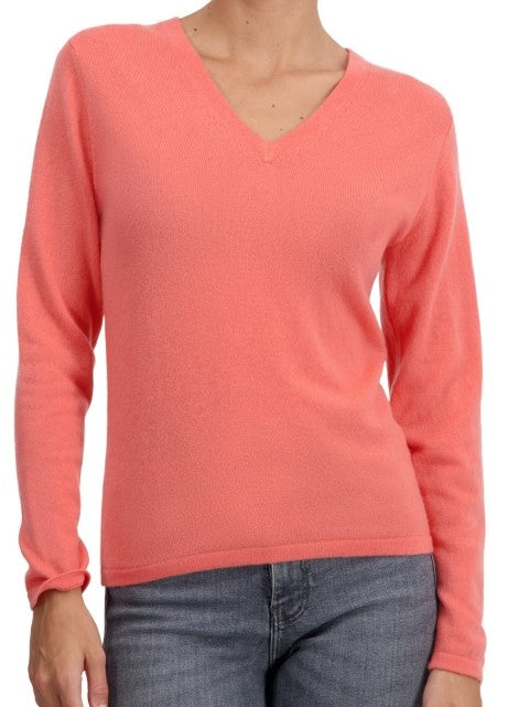 Balldiri Premium Kaschmir Damen Langarm Pullover V-Ausschnitt 2-fädig Teil2/2