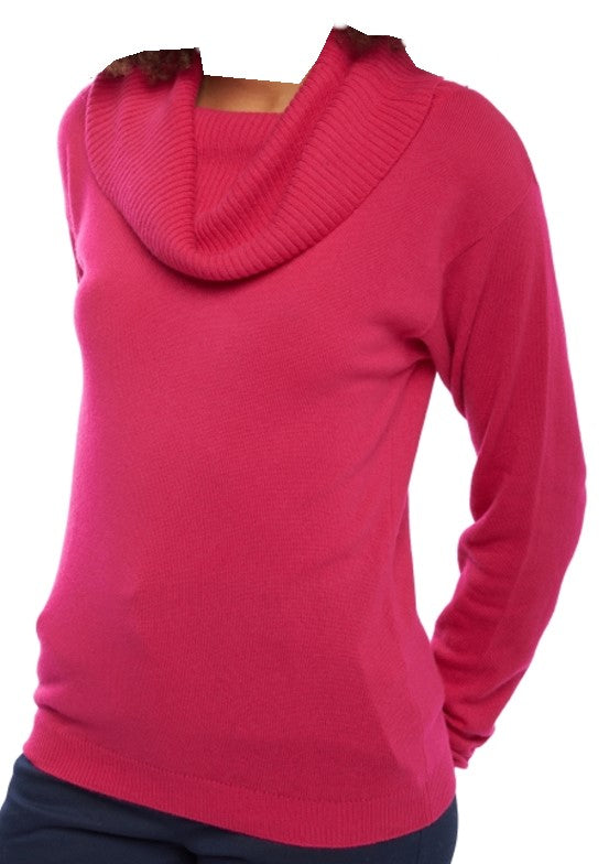 Balldiri Premium Kaschmir Damen Langarm Pullover mit großen Rollkragen 2-fädig