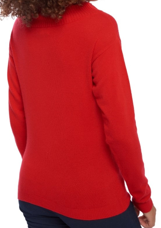 Balldiri Premium Kaschmir Damen Langarm Pullover mit großen Rollkragen 2-fädig