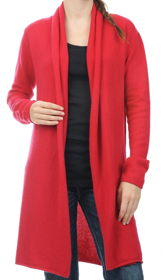 Balldiri 100% Kaschmir Jacke Strickjacke Damen 4-fädig rot XL - Balldiri & Windhound