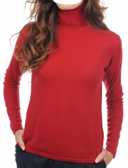 Balldiri 100% Kaschmir Damen Langarm Pullover Rollkragen o. Bündchen 2-fädig