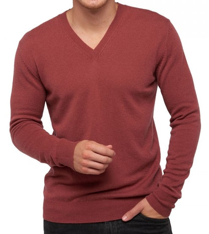 Balldiri Premium Kaschmir Herren Langarm Pullover mit V-Ausschnitt 2-fädig