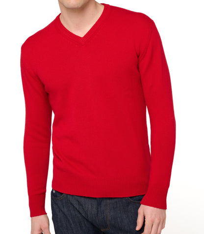 Balldiri 100% Kaschmir Herren V-Pullover 4-fädig