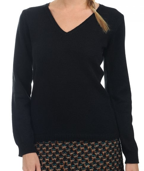 Balldiri Premium Kaschmir Damen langarm Pullover V-Ausschnitt 4-fädig